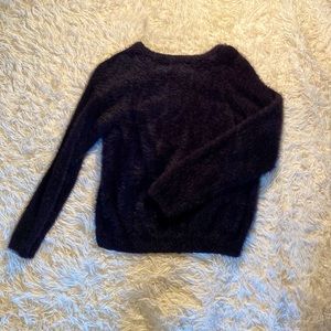 Warm black fuzzy sweater
